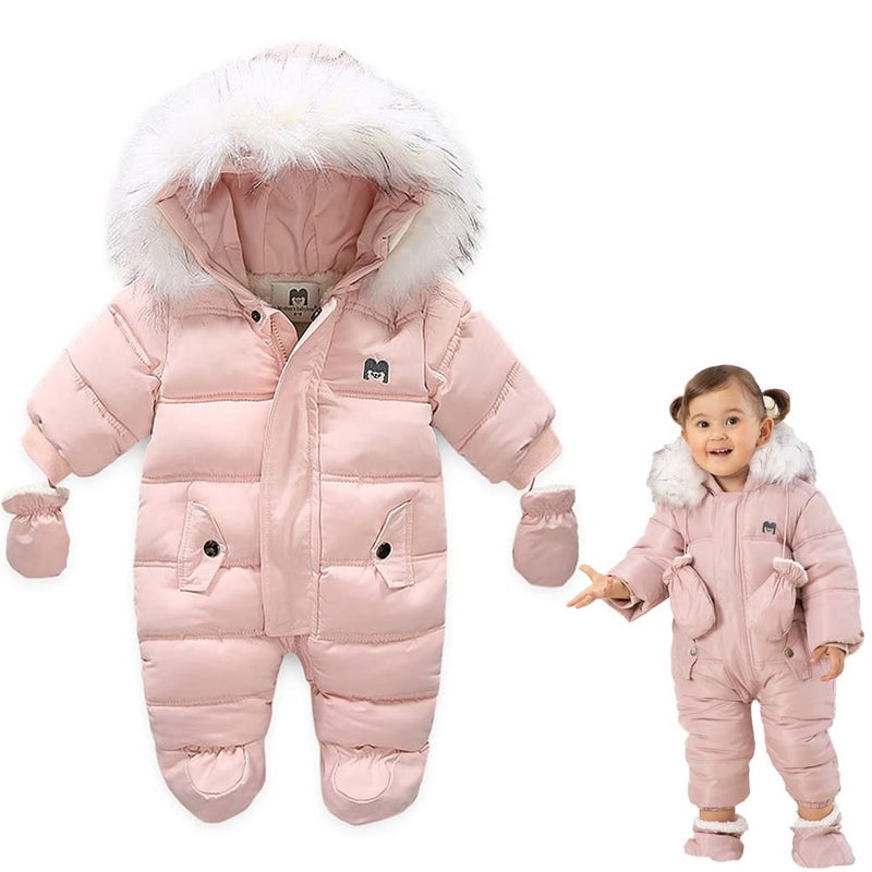 XIFAMNIY Baby Girls and Boys Snowsuit Winter suits Jumpsuit Outwear Hooded Footie Snow suits - Image 1